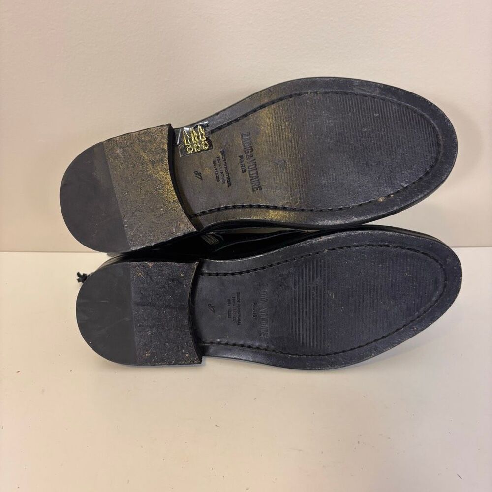 Zadig & Voltaire Black Leather Lace Up Combat Boots Size 37 = 7 - Picture 10 of 12